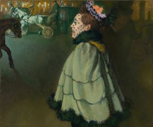 夜のシャンゼリゼでの女性 作： Louis Anquetin